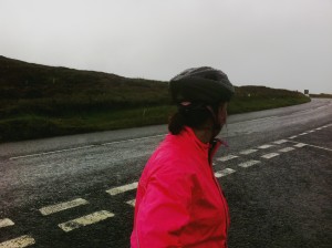 Sandra at top of Cuskleake Road 07-09-2013